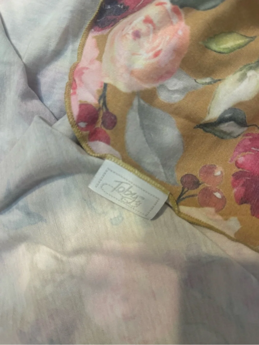 Toby / Floral Baby Swaddle Sack with Pink Rose Print